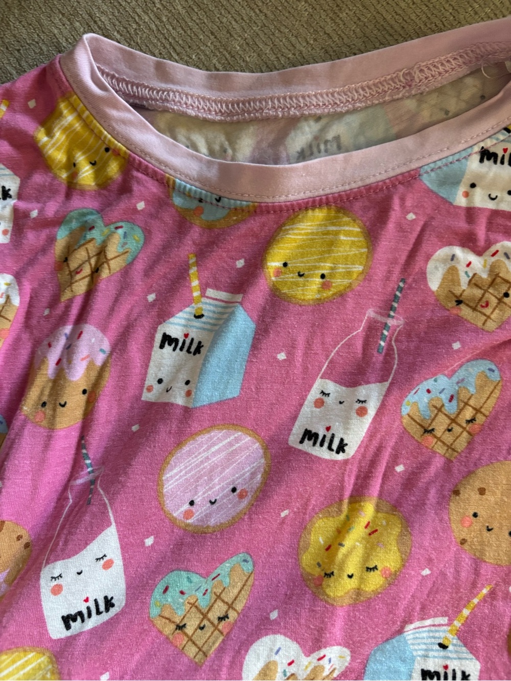 Little sleepies PJ set Pink Milk & Sweets
